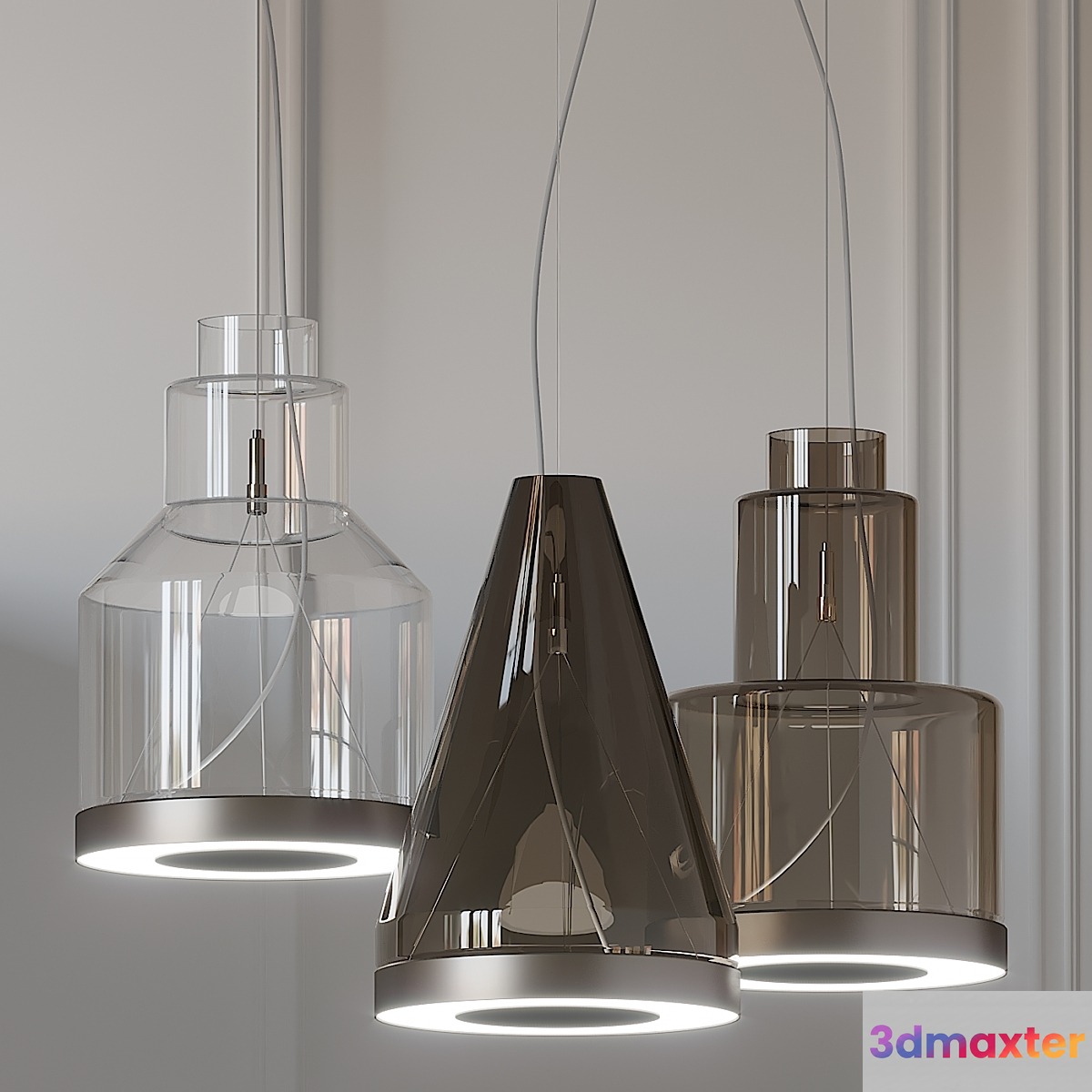 Vetreria Vistosi MEDEA SP2 Glass Pendant Light 3D Max