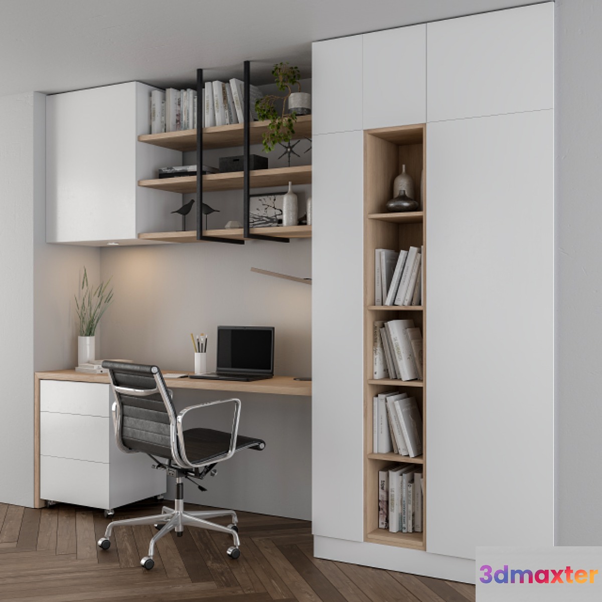 Home office white 3D Max