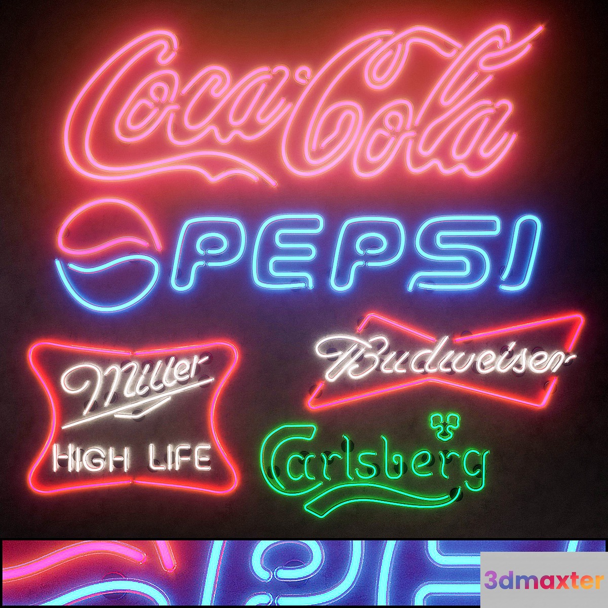 Light modules. Set 15. Neon 3D Max