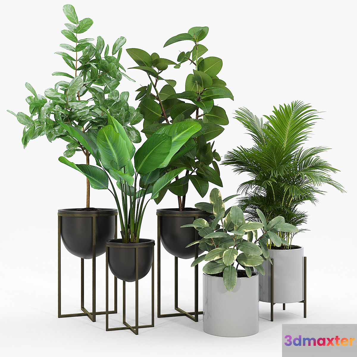 Manhart 2-Piece Iron Pot Planter Set 3D Max