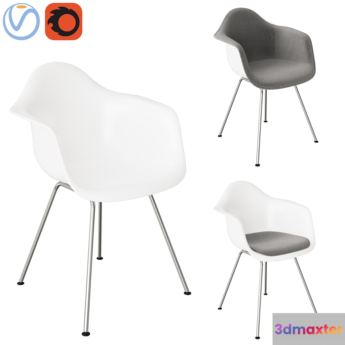 Eames plastic armchair 3D Max