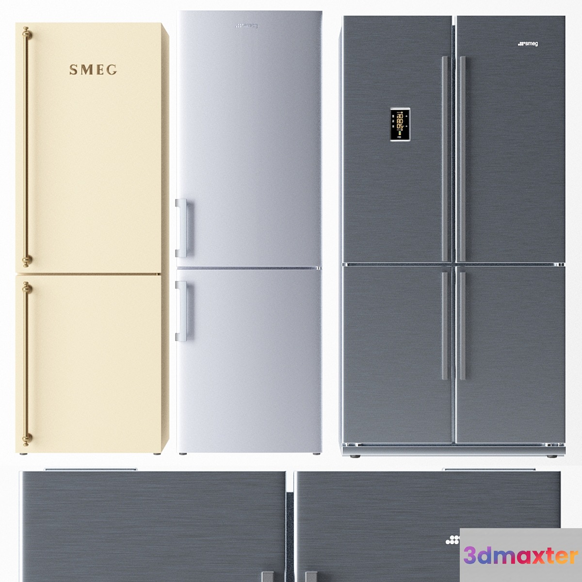 Set of refrigerators Smeg 3D Max