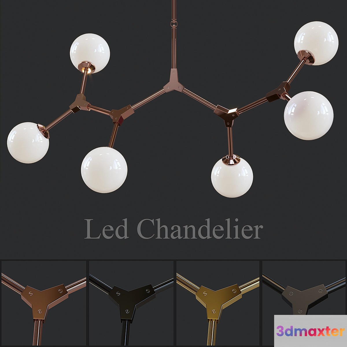 Lindsey Modern Luster G4 Led Chandelier 3D Max