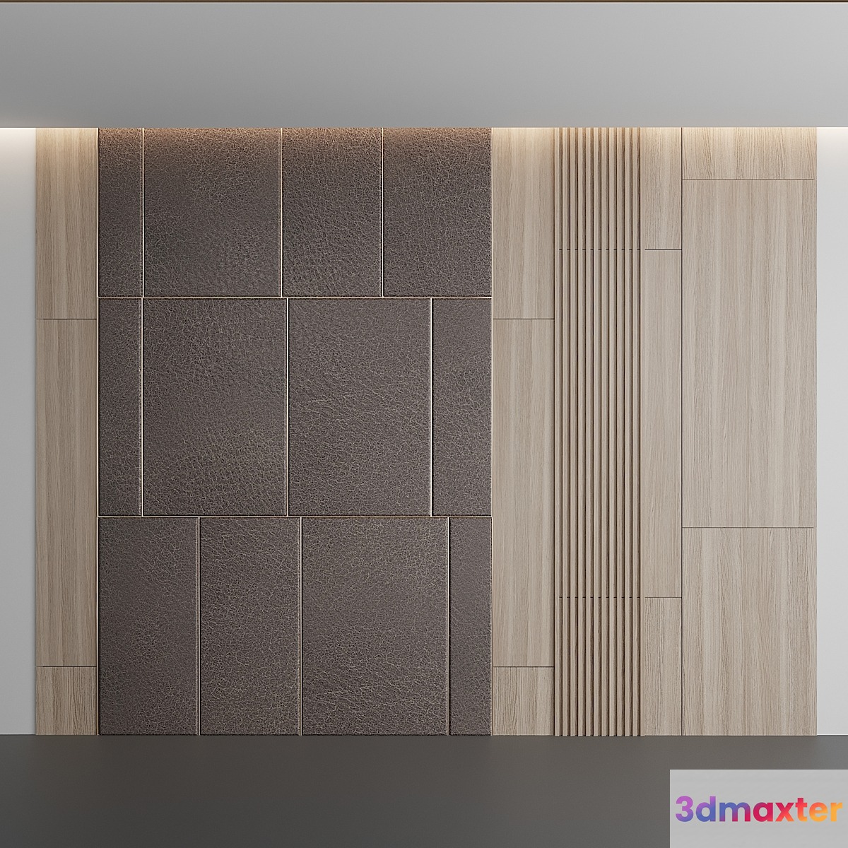 Leather Wood Panel 3D Max