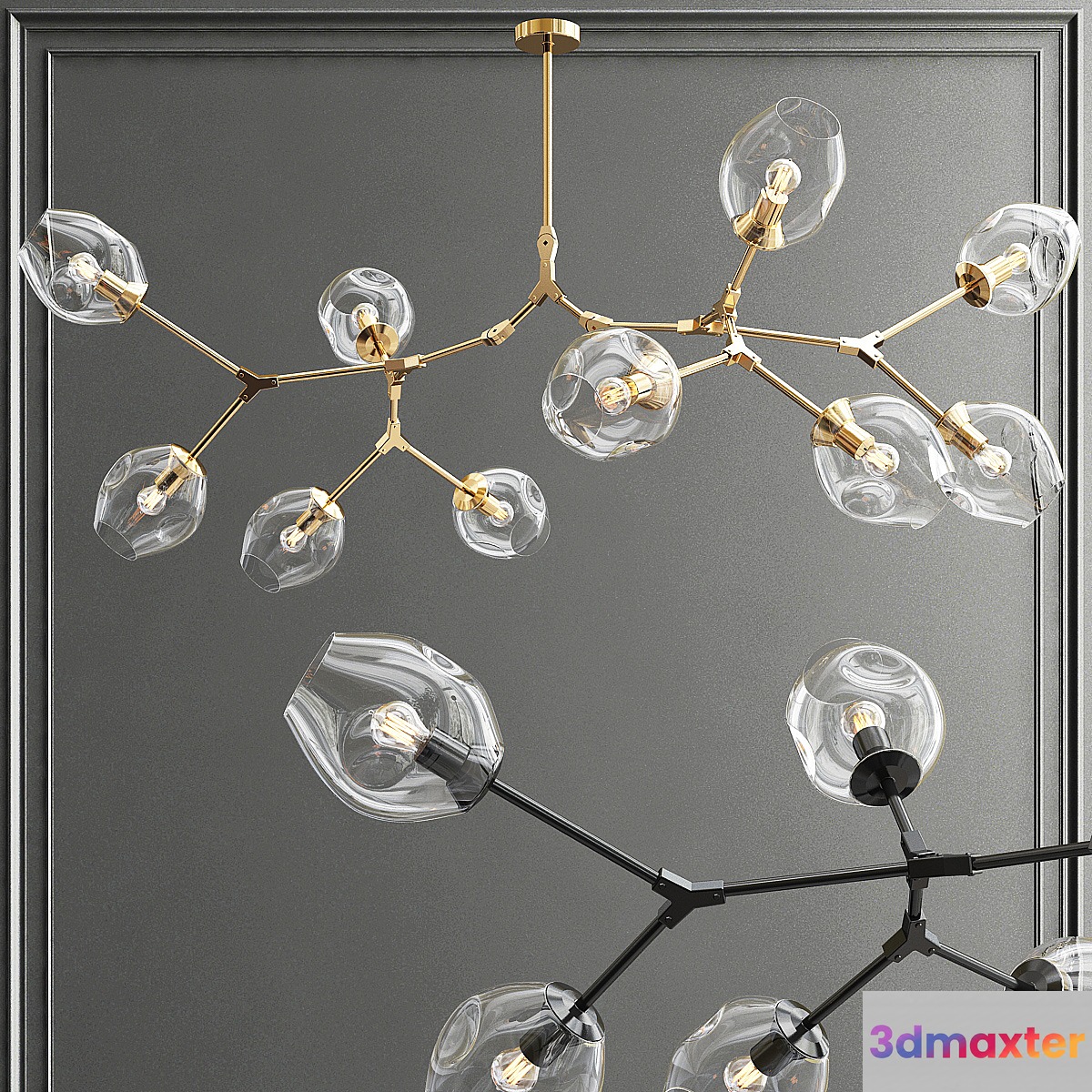 Branching bubble chandelier 3D Max