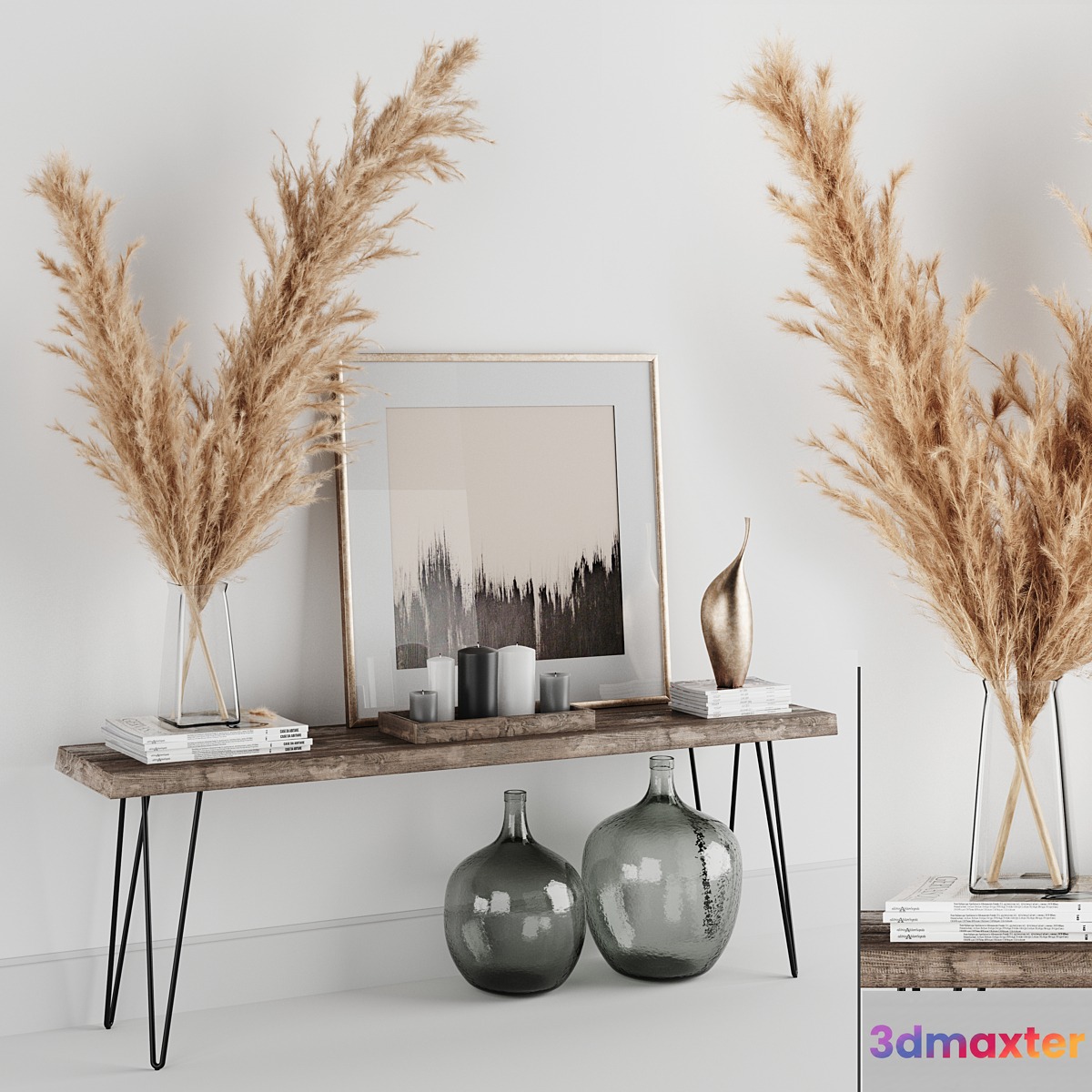 Decoration Set 01 pampas & Console - No.4