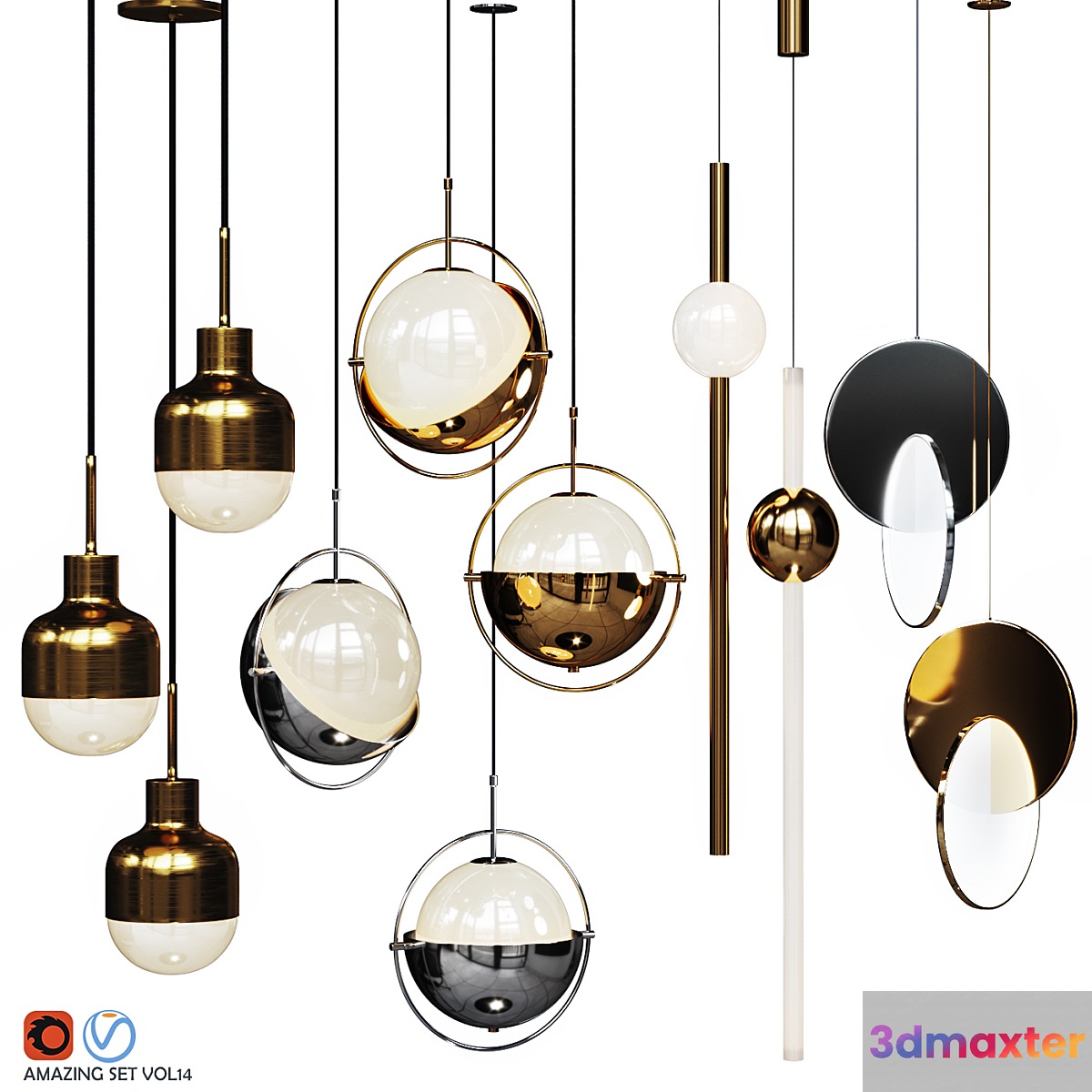 Four Pendant Lights amazing set vol. 14