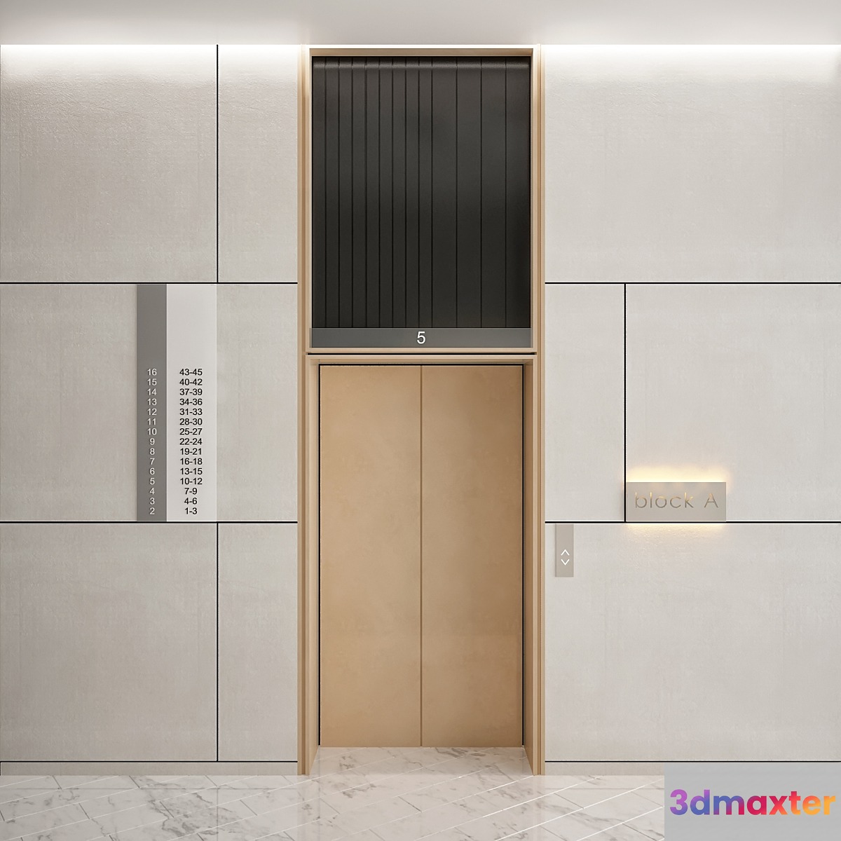 Wall panel elevator - No.2 3D Max