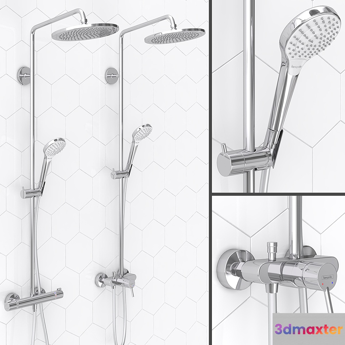 HANSGROHE shower systems | Croma Select S 280 SET2 3D Max
