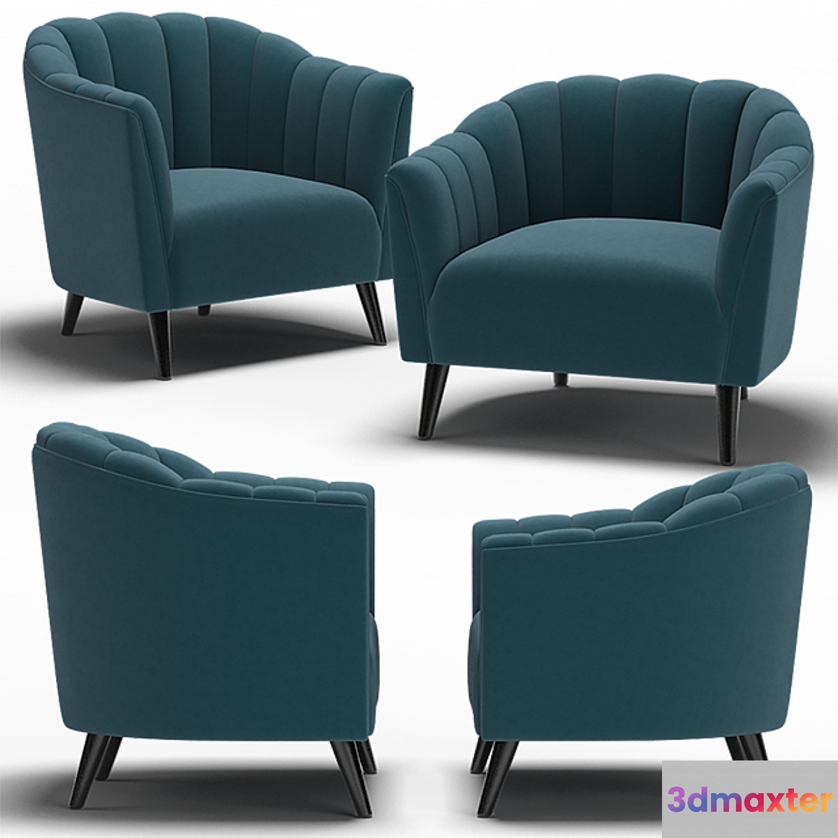 Dantone | Armchairs Charlotte High & Low 3D Max