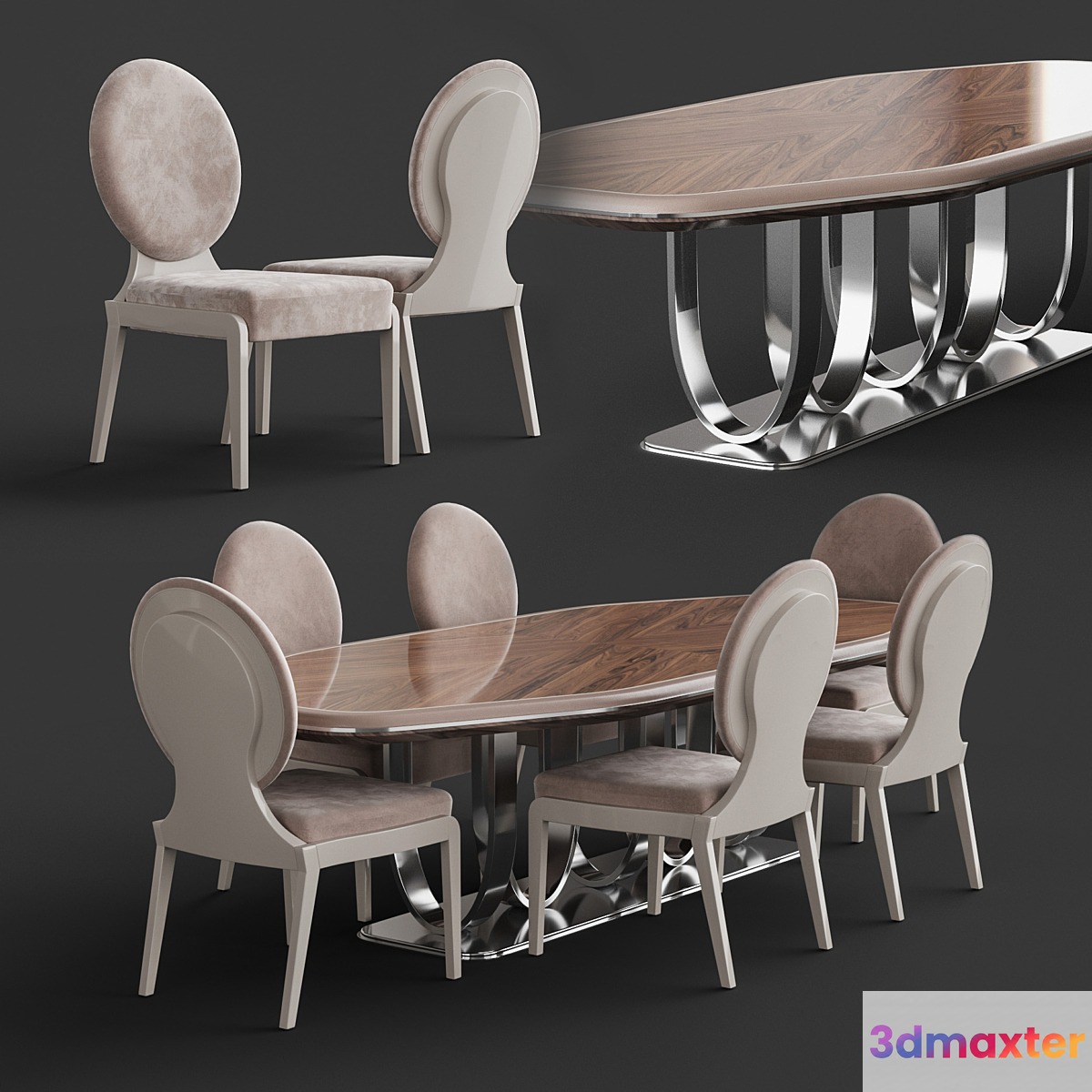 Francesco Molon F545 Dining Table with S545 Dining Chair