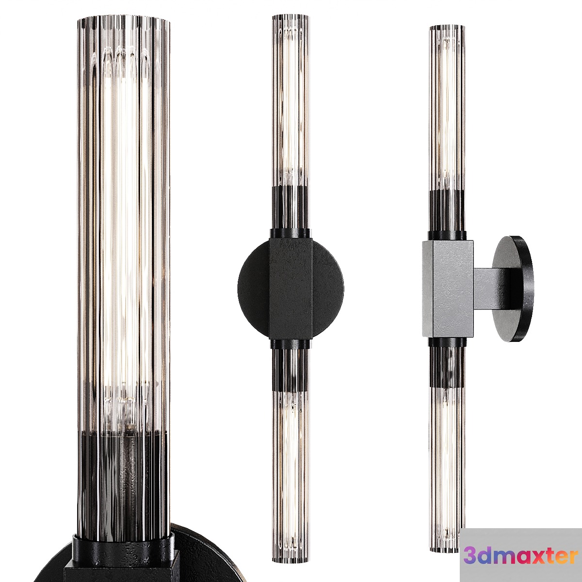 Restoration Hardware CANNELE VANITY SCONCE Black 3D Max