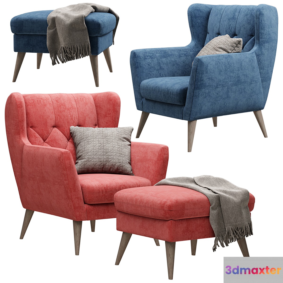 Armchair with pouf - Aria MP - No.2