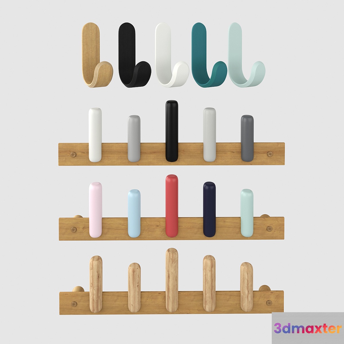 Curve Hook and Wall Hanger Play Coat - No.2 3D Max