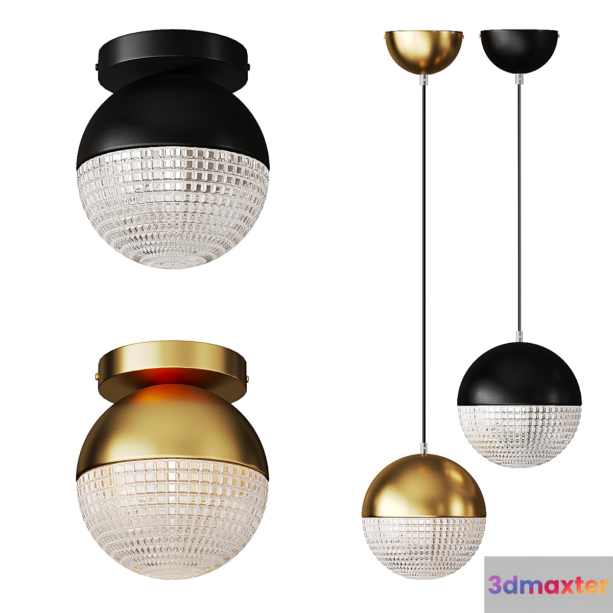 Postmodern ball pendant lamp LYSET 3D Max