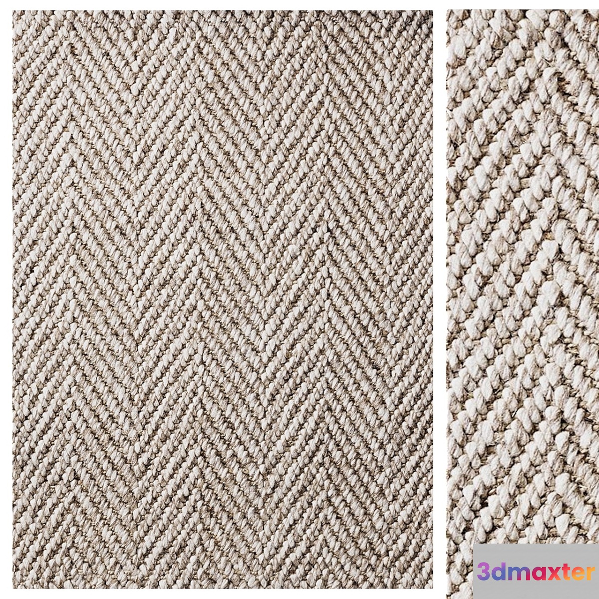 Alannis Herringbone Wool & Hemp Rug 3D Max