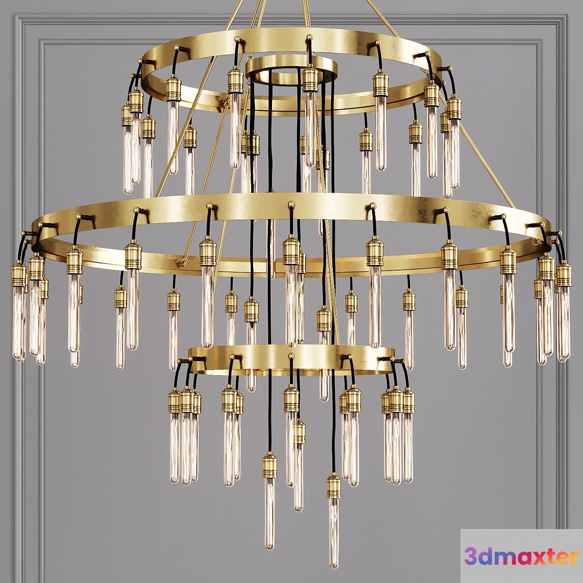 Restoration Hardware AXIS 3-TIER CHANDELIER 60 Brass - No.3