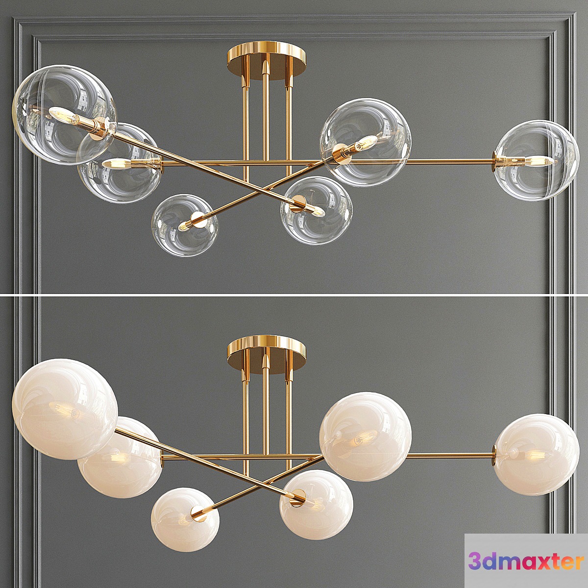 Ceiling 6 Light CTC Chandelier 3D Max