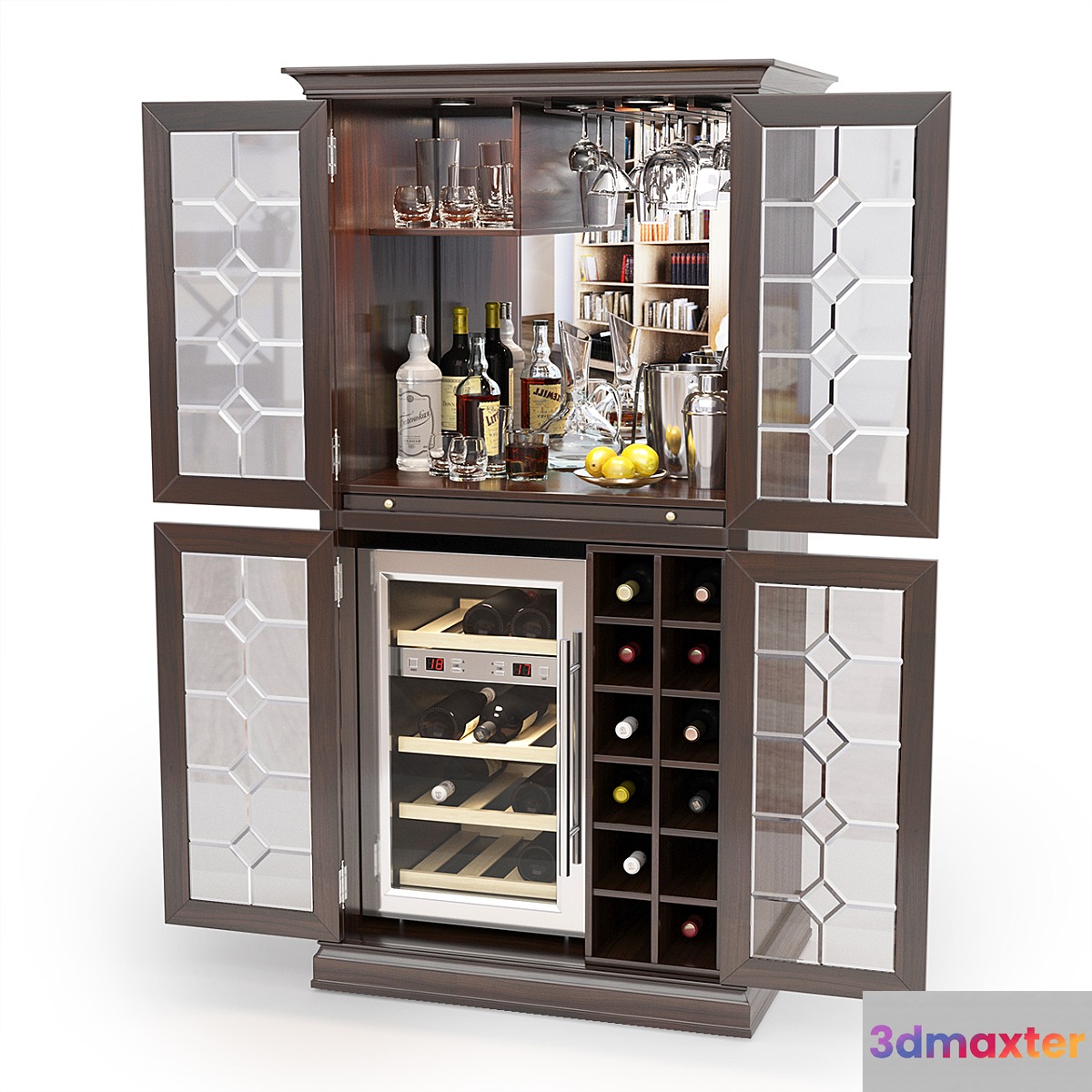 Firenze Wine and Spirits Armoire Bar 3D Max