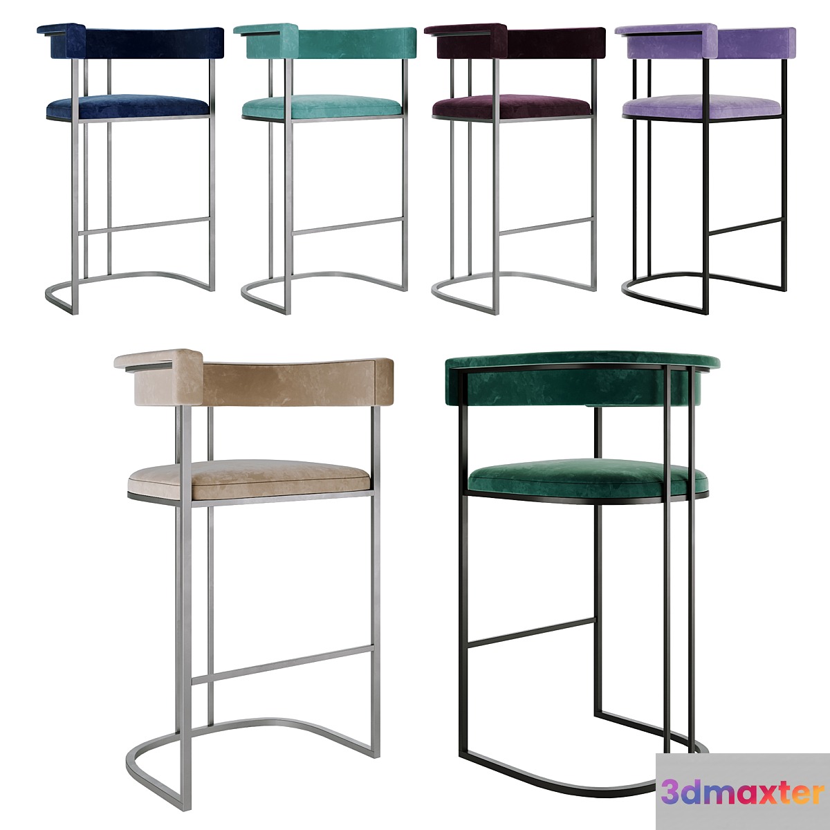 Barstool luno 3D Max