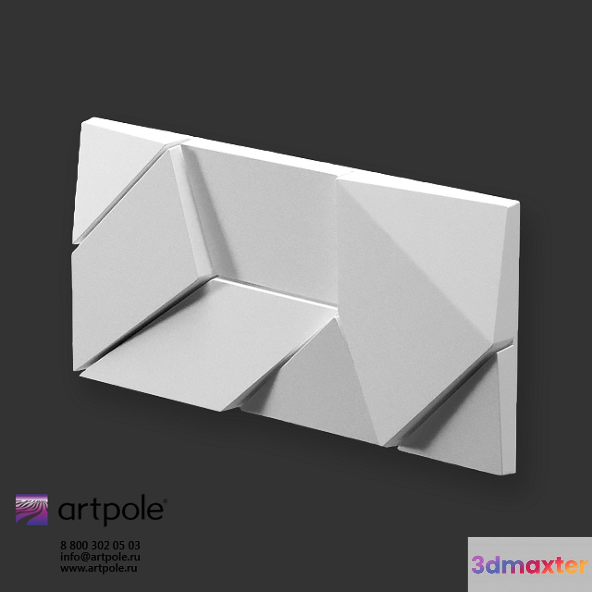 OM Gypsum 3D panel Elementary ORIGAMI by Artpole 3D Max