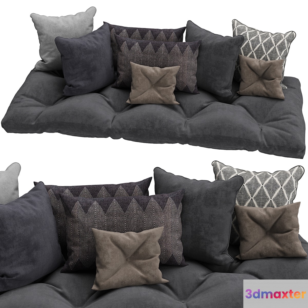 Decorative Pillows set 8 3D Max