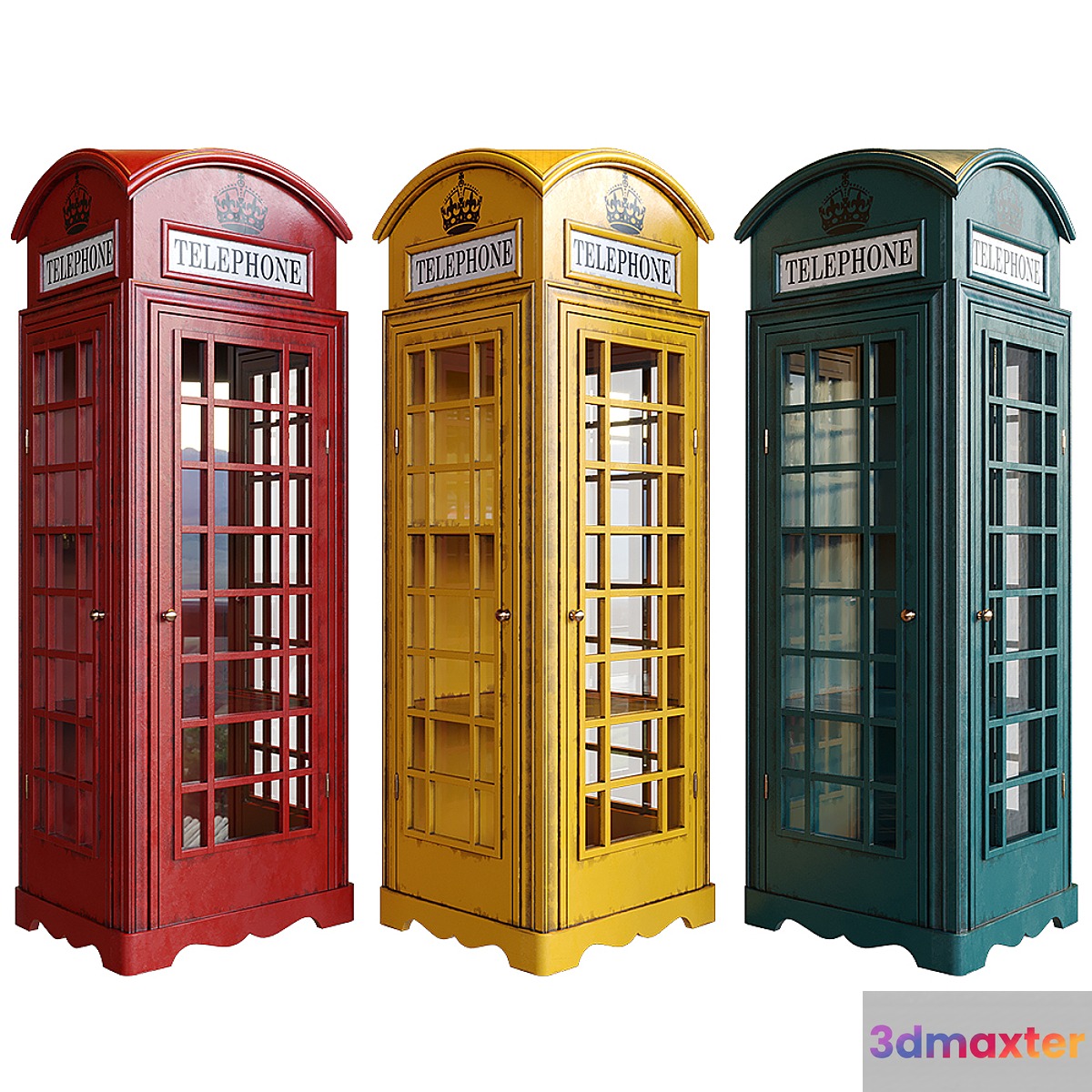 Display cabinet London telephone box 3D Max