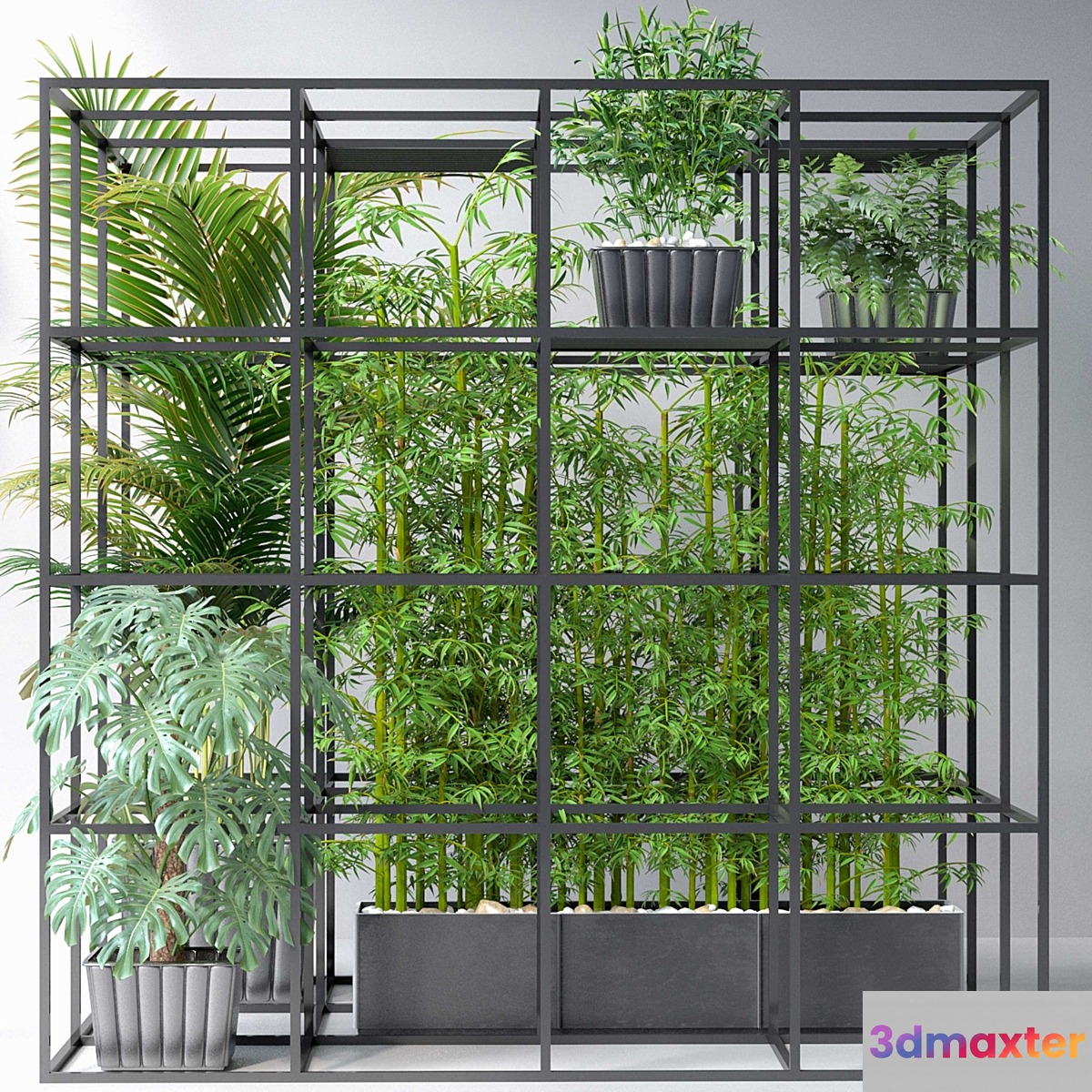 JC Wall Grid Plants Pot 7 3D Max