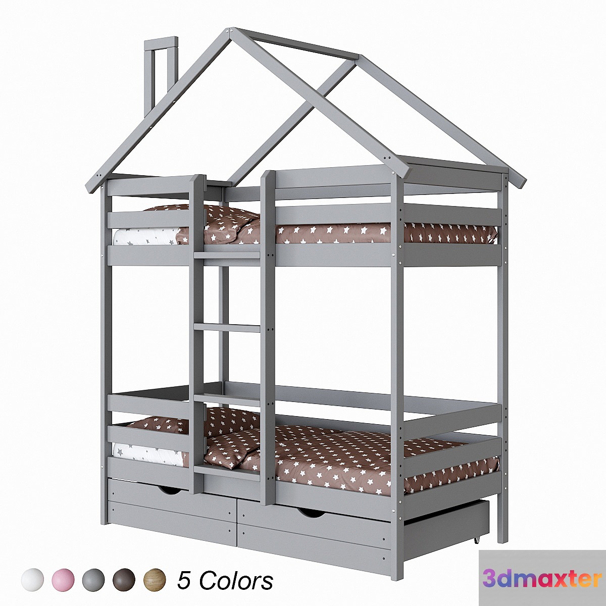Childrens bunk bed EKO 2 lodge 3D Max