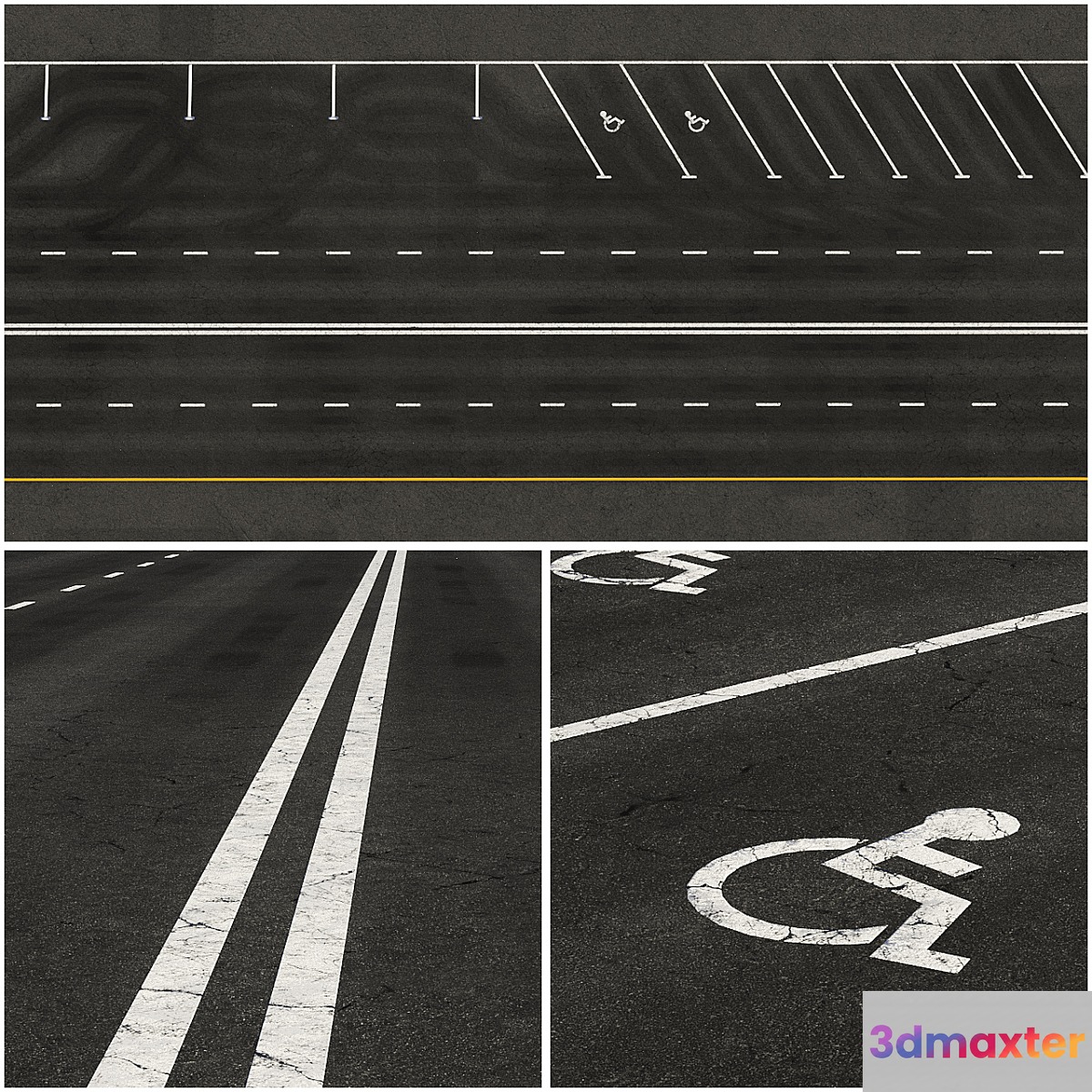 Marked asphalt 3D Max