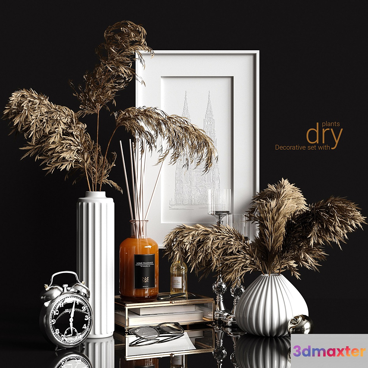 Decorative set with dry plants 2 - No.4