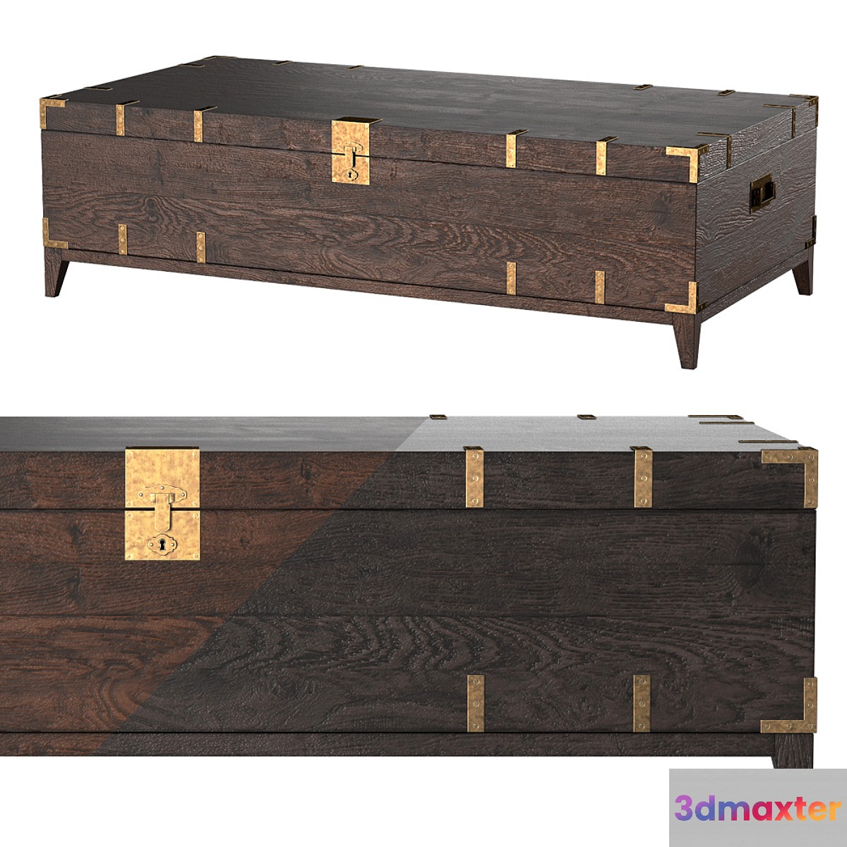 CAYDEN CAMPAIGN RECTANGULAR TRUNK TABLE Dark 3D Max