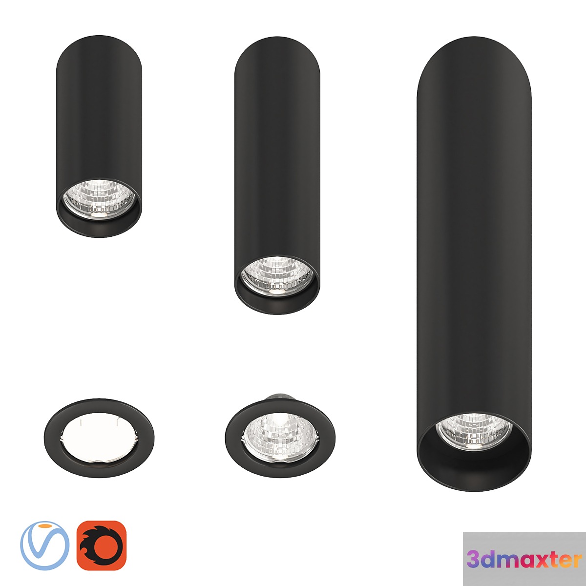 Light Star Rullo Black 3D Max