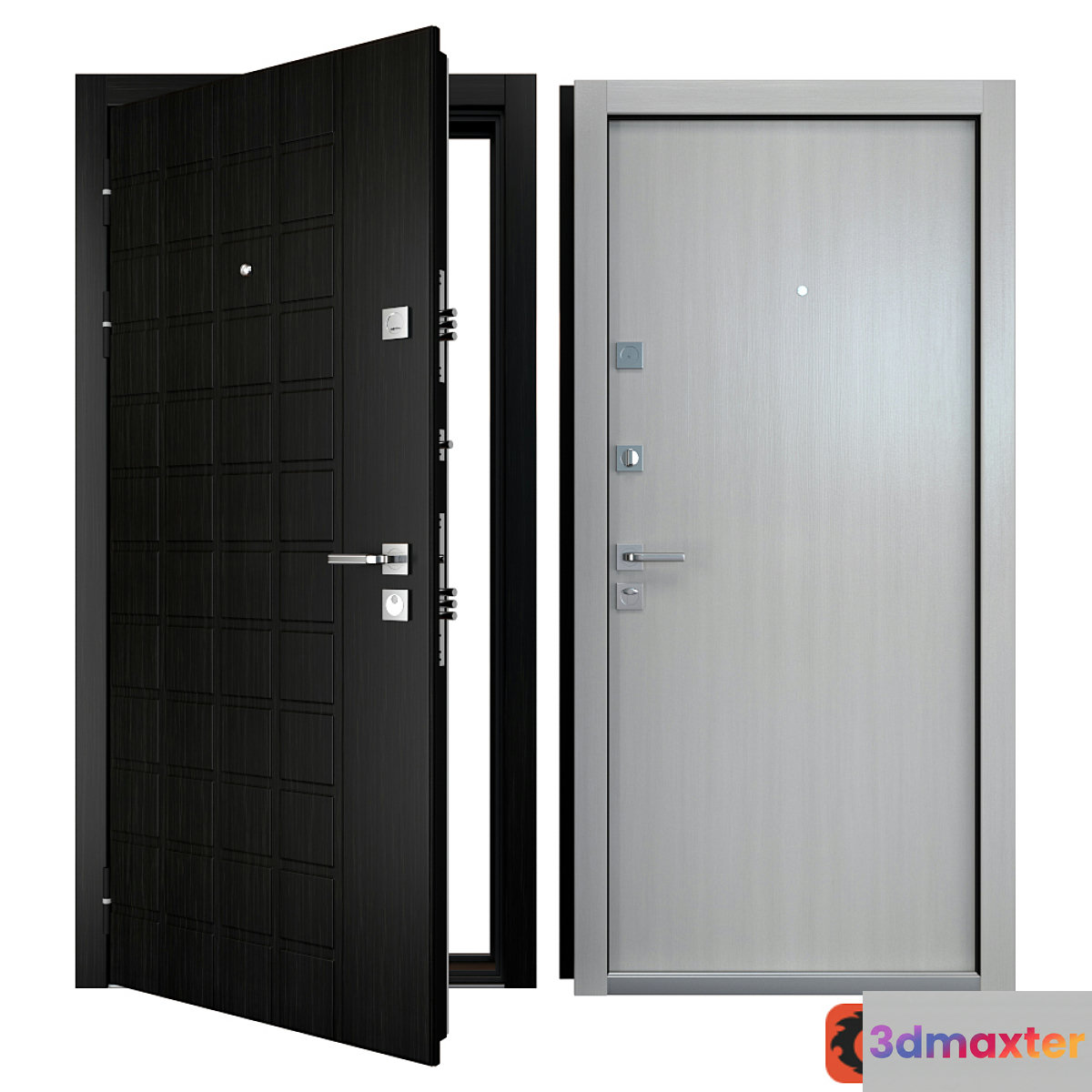 Entrance metal door Grid (Zimen) 3D Max