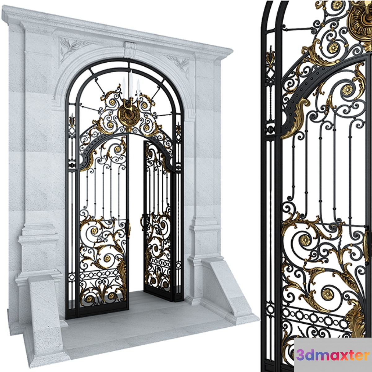 Entry door gate 3D Max