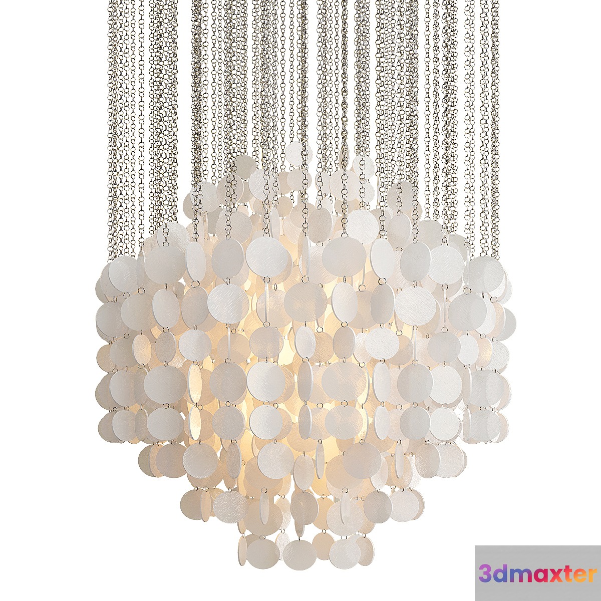 Capiz fun mother of pearl chandelier 3D Max