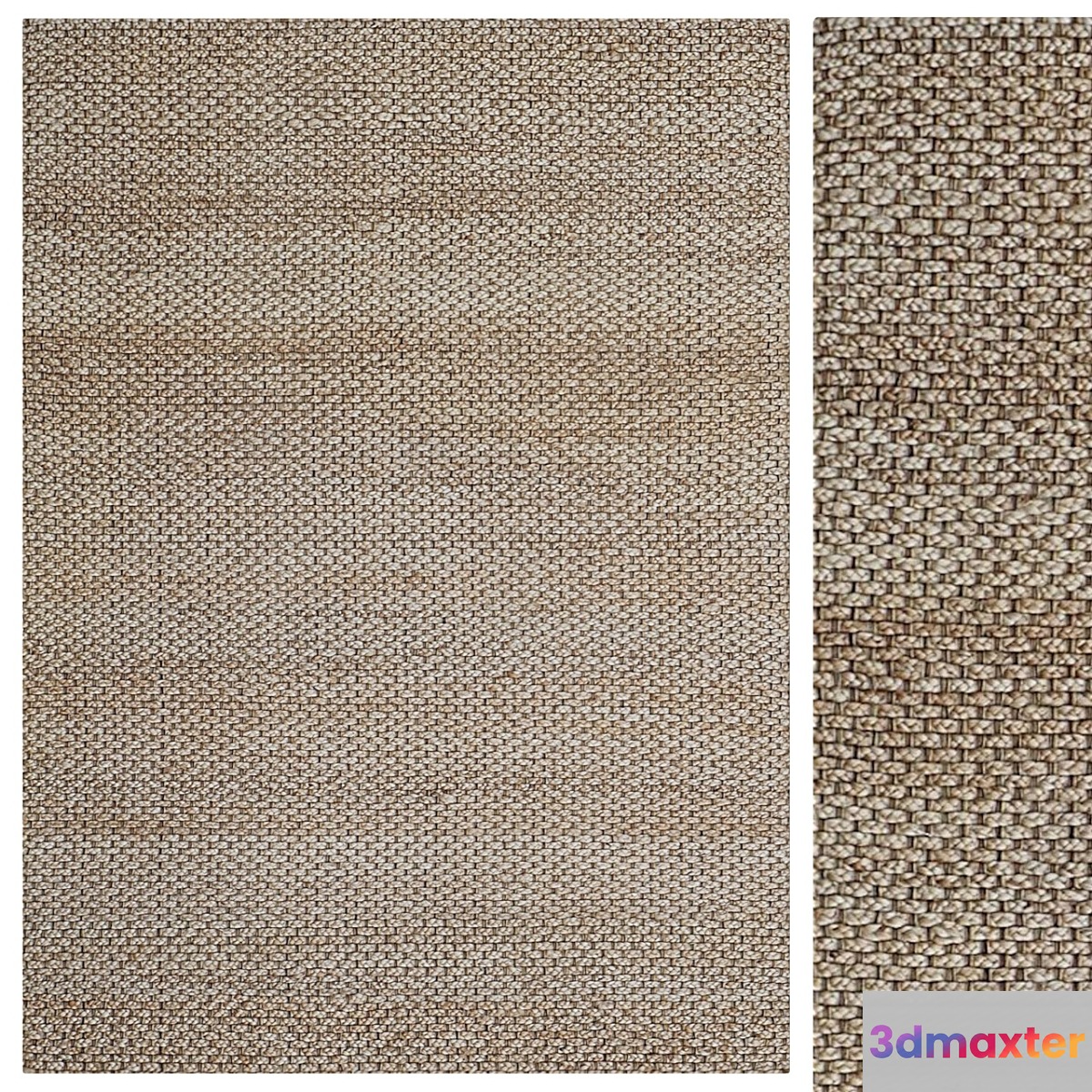 Natural Desert Handwoven Jute Rug 3D Max