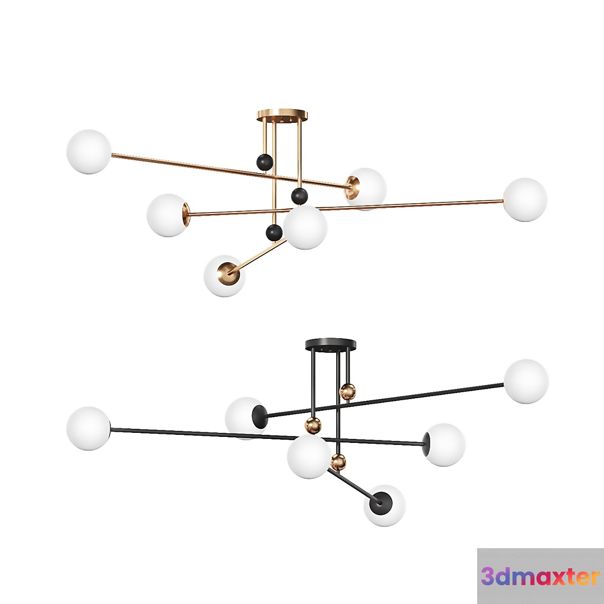 Designer chandelier with glass shades JESI