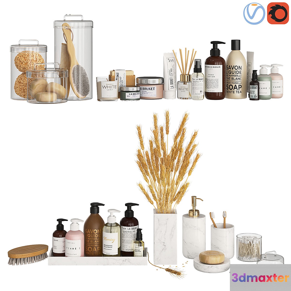 Bathroom Decor Accessories and Cosmetics - Light 3D Max