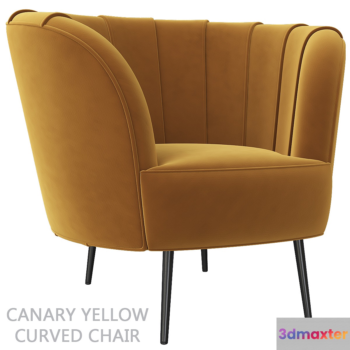 Canary yellow curved chair - No.2