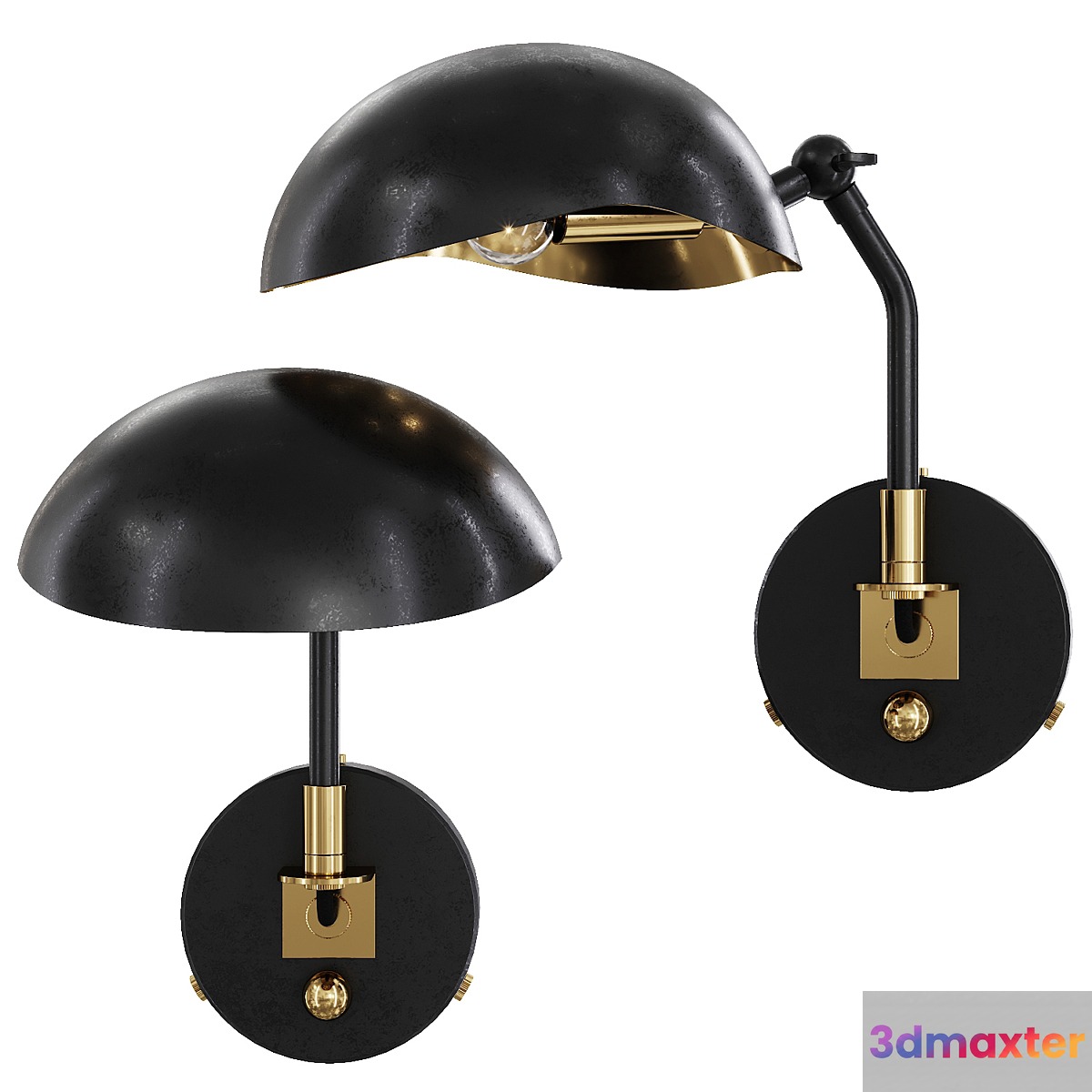 Restoration Hardware CONVESSI SCONCE 10 Black and Brass