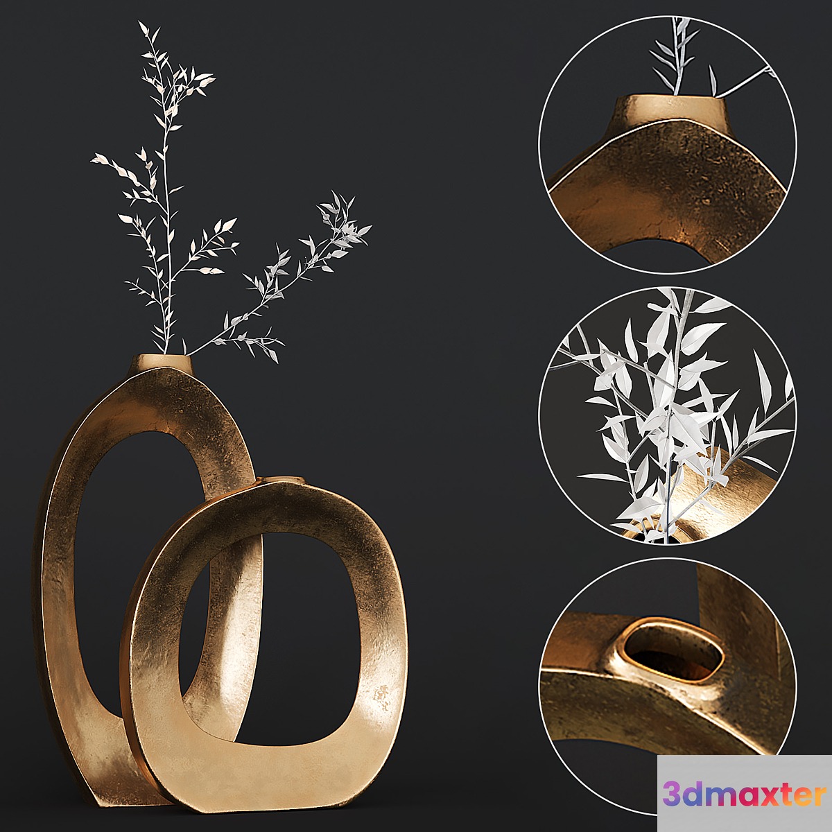 Elodie Brass Ring Vases
