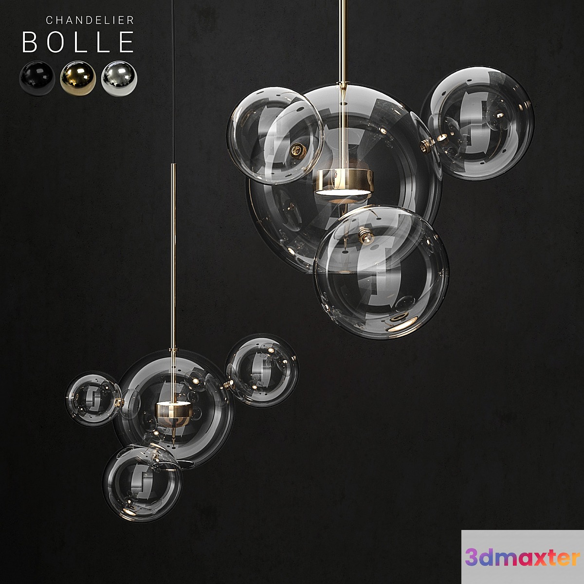 Chandelier Giopato & Coombes Bolle 4 lights 3D Max