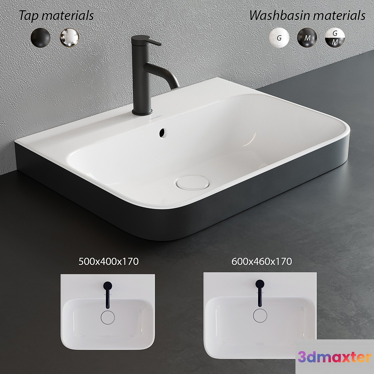 Duravit HAPPY D.2 PLUS Rectangular Washbasin - No.2