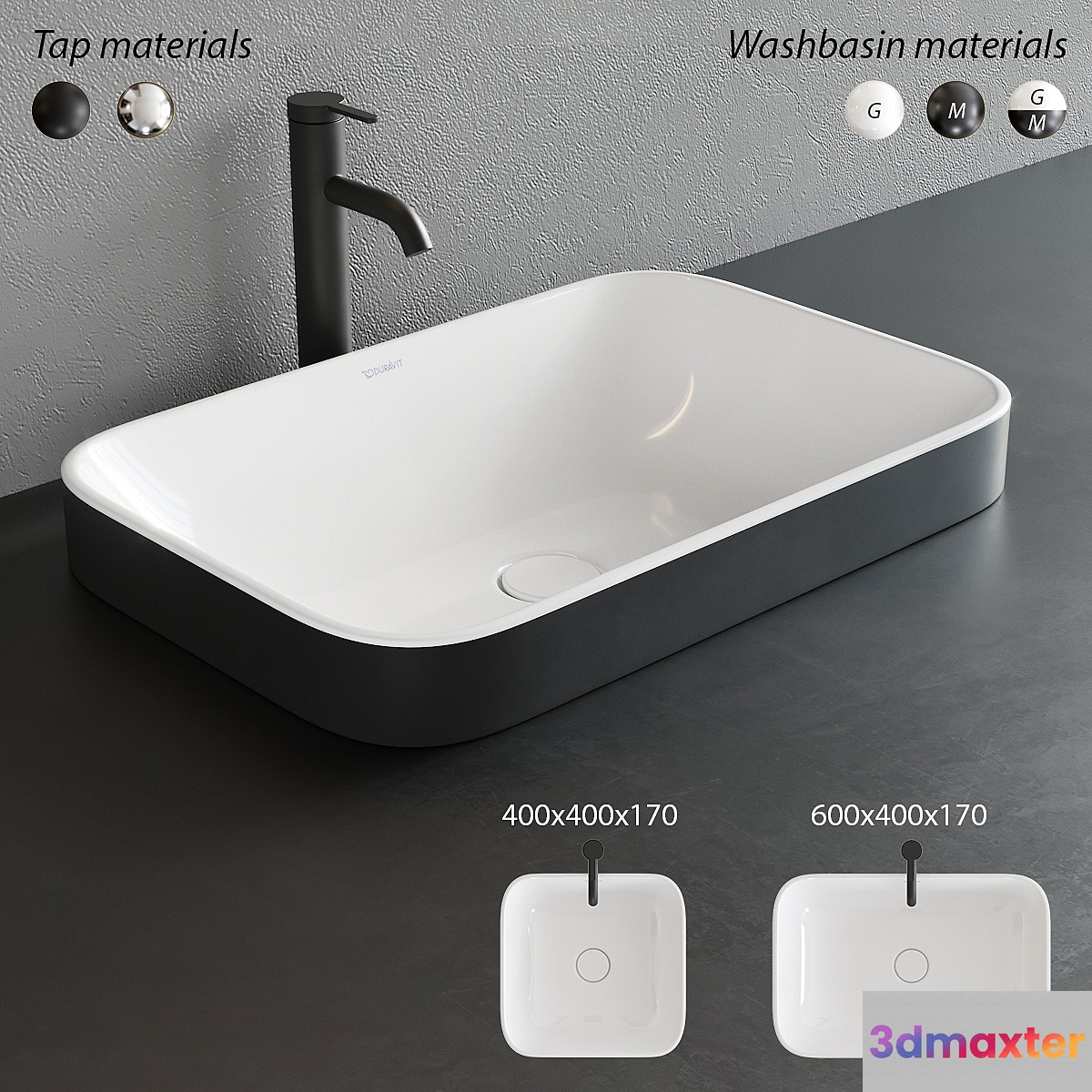 Duravit HAPPY D.2 PLUS Rectangular Washbasin Set2 - No.4
