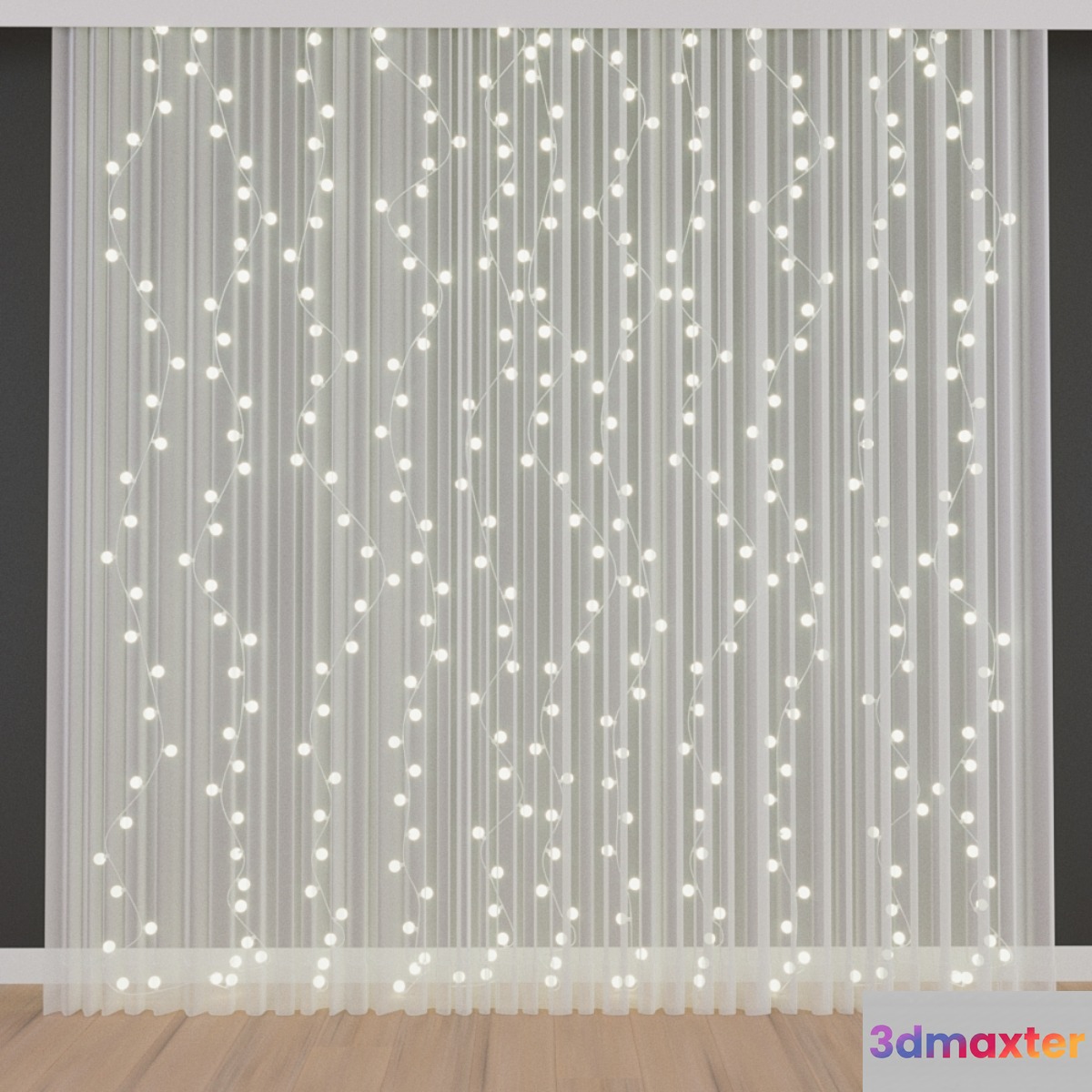 Curtains with garlands 3D Max