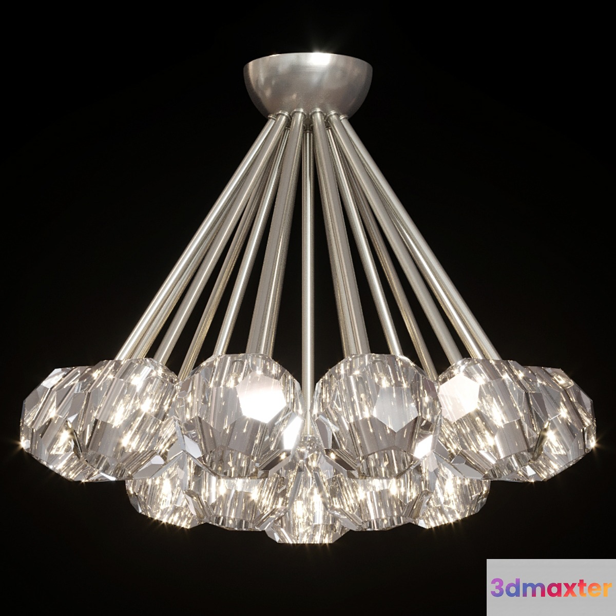 Restoration Hardware BOULE DE CRISTAL FLUSHMOUNT 24 Nickel - No.3