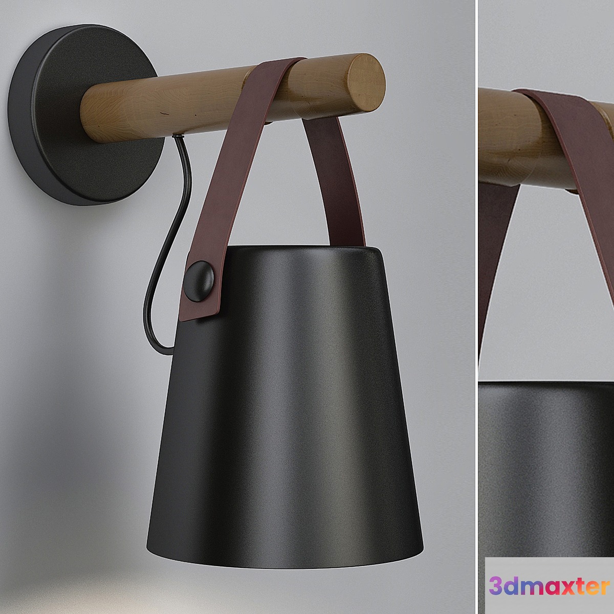 Applique murale LED en bois avec