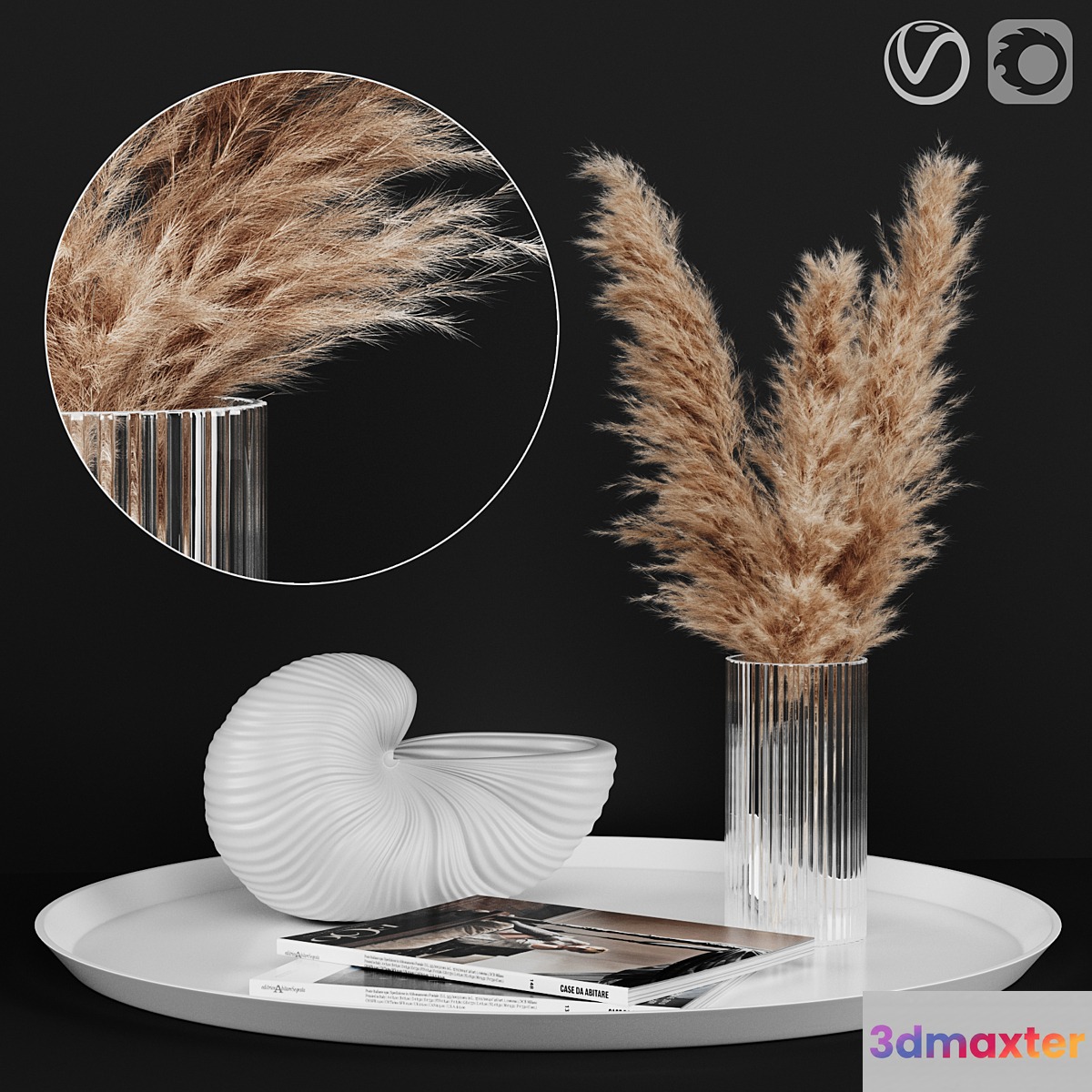 A decoratively artificial Pampas flower - No.2