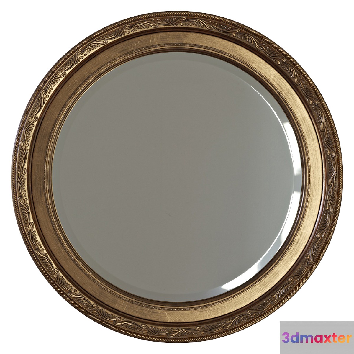 Round mirror in a frame